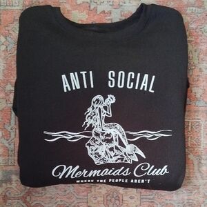 Black Anti Social Mermaids Club Sweatshirt